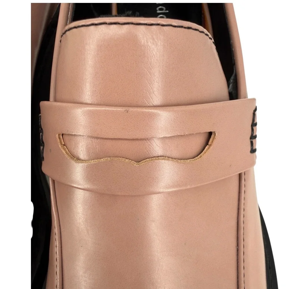 Madden Girl Kassidy Platform Penny Loafer Pink Block Heel Lug Sole Shoes Size‎ 7